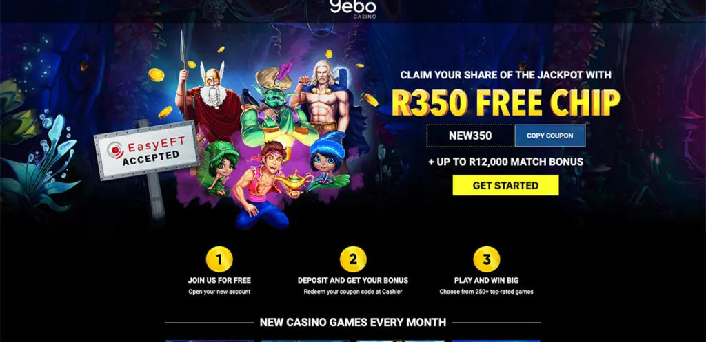 Registration and Bonuses at Yebo Casino